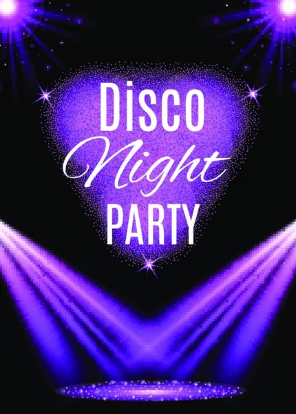 Disco Party Poster Nachtclub Vectorillustratie — Stockvector