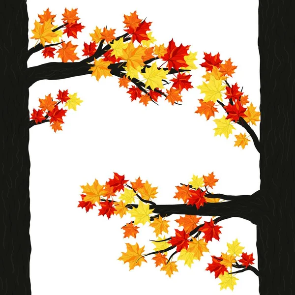 秋は背景を残す メイプルの葉 ベクターイラスト — ストックベクタ