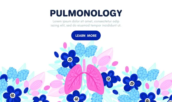 Διάνυσμα Υγιών Πνευμόνων Στα Λουλούδια Ιστορικό Για Ετικέτα Διαφήμιση Πνευμονικής — Διανυσματικό Αρχείο