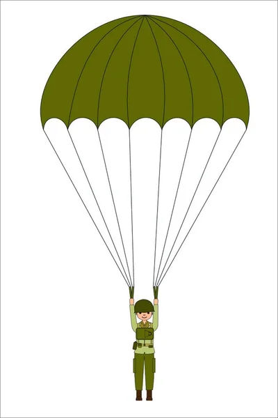 Illustratie Van Een Vliegende Parachute Met Man — Stockvector