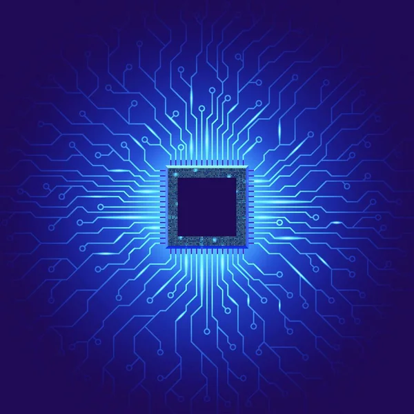 バイナリコードの回路基板です ベクターイラスト — ストックベクタ