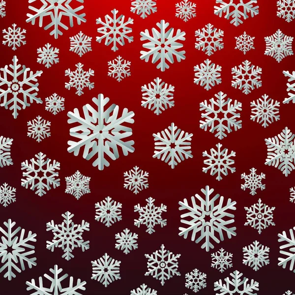 Abstracte Kerstachtergrond Met Sneeuwvlokken — Stockvector