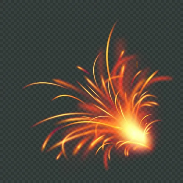 Vector Illustration Fireworks Sparks — Stock Vector