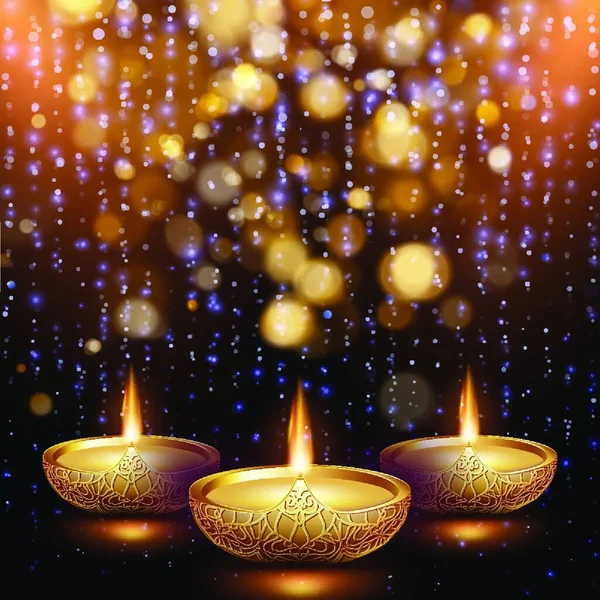 Vectorillustratie Van Een Achtergrond Voor Happy Diwali Festival — Stockvector