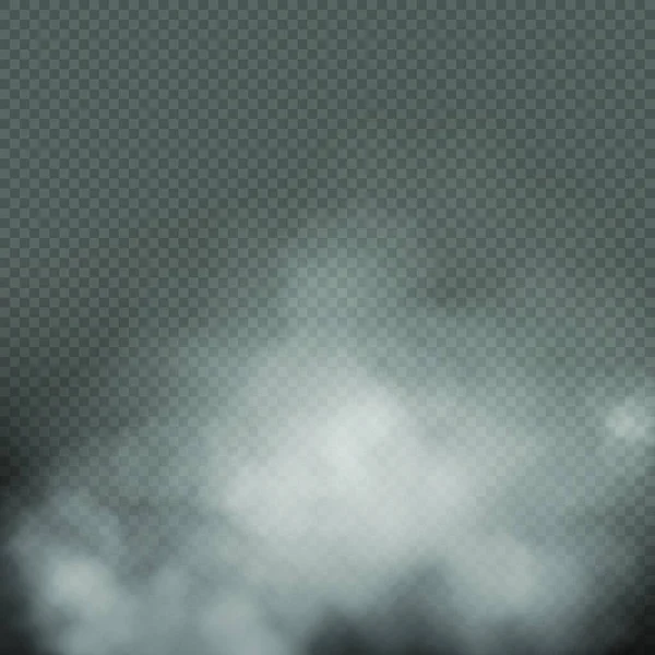 Weißer Rauch Auf Transparentem Hintergrund Vektorillustration — Stockvektor