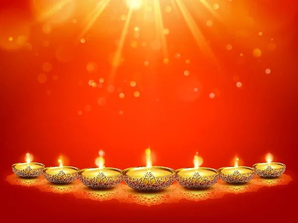 Illustration Fond Diwali Heureux — Image vectorielle