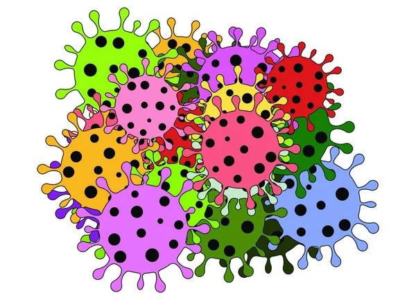 Multiplication Des Virus Épidémie Dessin Abstrait — Image vectorielle