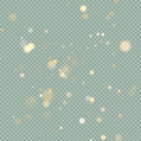 White Fluffy Transparent Background Falling Snow Vector Illustration — Stock Vector