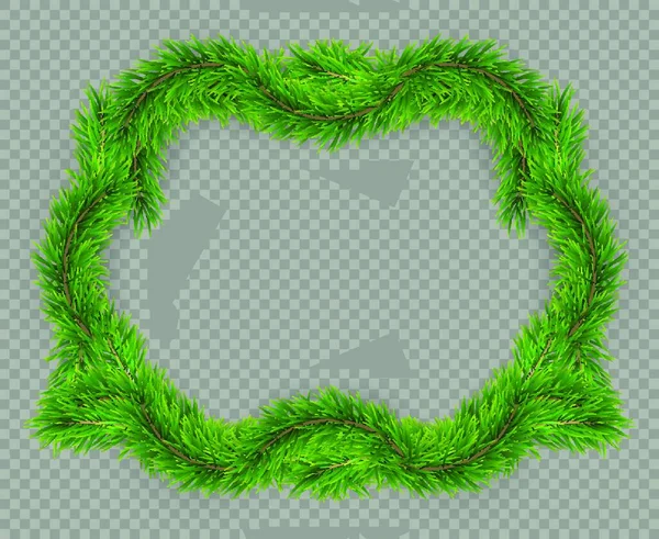 Kerstboom Met Groene Bladeren Een Transparante Achtergrond Vectorillustratie — Stockvector