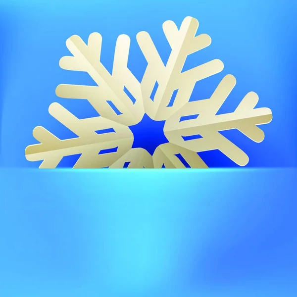Copo Nieve Sobre Fondo Azul — Vector de stock