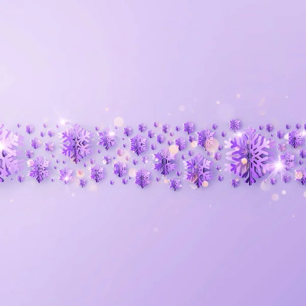 Christmas Background Flowers Snow Vector Illustration — Stock Vector