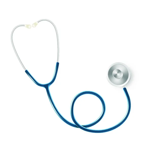 Stetoskop Srdce Bílém Pozadí — Stockový vektor