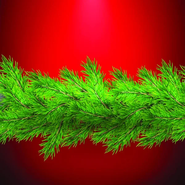 Vánoční Strom Červeným Pozadím — Stockový vektor