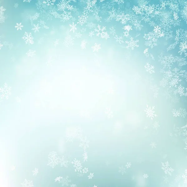 Abstracte Kerstachtergrond Met Sneeuwvlokken — Stockvector