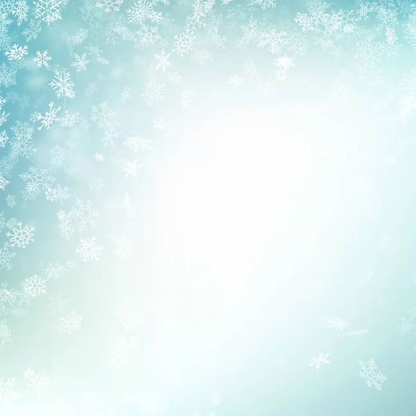 Jul Bakgrund Med Snöflingor Och Snö — Stock vektor