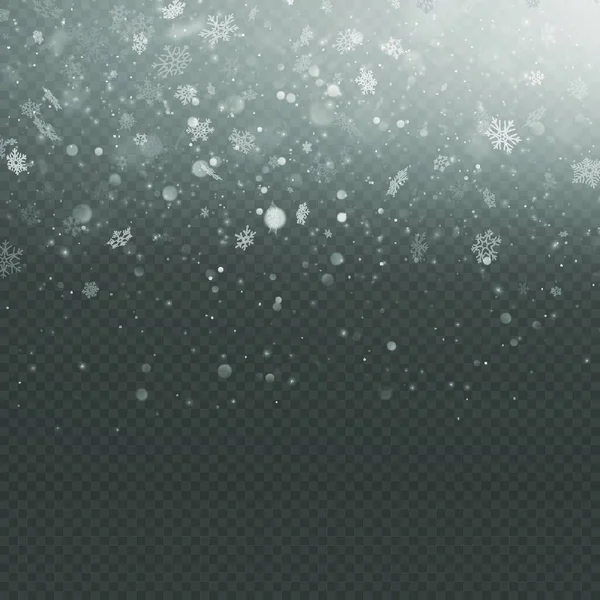 Fondo Navidad Con Copos Nieve Ilustración Vectorial — Vector de stock