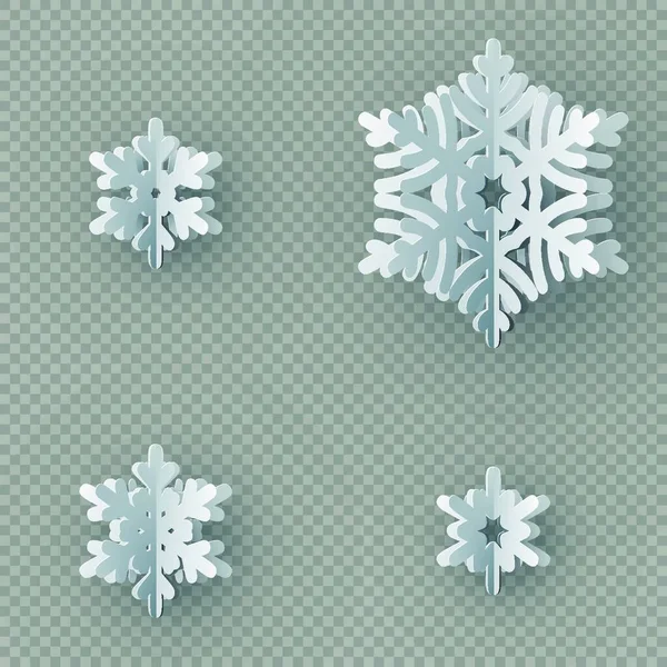 Realistische Vector Kerst Sneeuwvlok — Stockvector