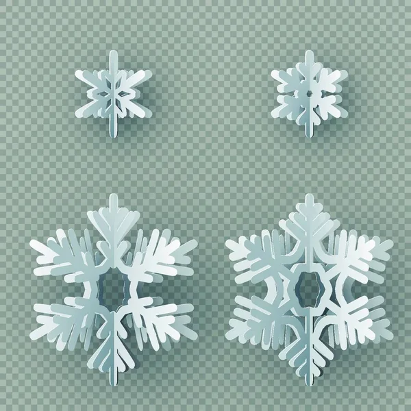 Realistische Vector Sneeuwvlok Kerstmis Nieuwjaar Achtergrond — Stockvector
