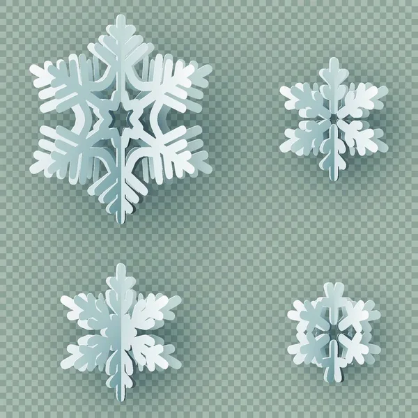 Vecteur Réaliste Flocon Neige Noël — Image vectorielle