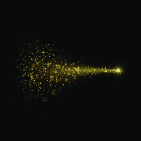 Χρυσά Λαμπερά Φώτα Μαύρο Φόντο Εικονογράφηση Διανύσματος — Διανυσματικό Αρχείο