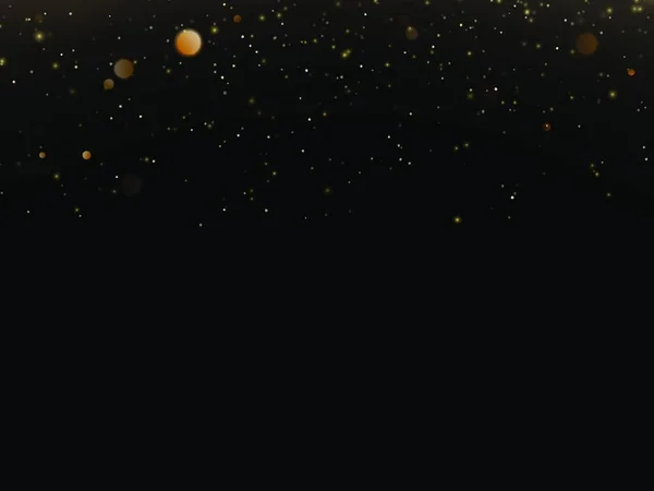 Χρυσό Glitter Υφή Πέφτει Χιόνι Μαύρο Φόντο Εικονογράφηση Διανύσματος — Διανυσματικό Αρχείο