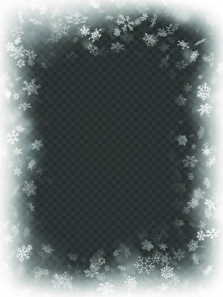 Invierno Nieve Fondo Con Copos Nieve — Vector de stock