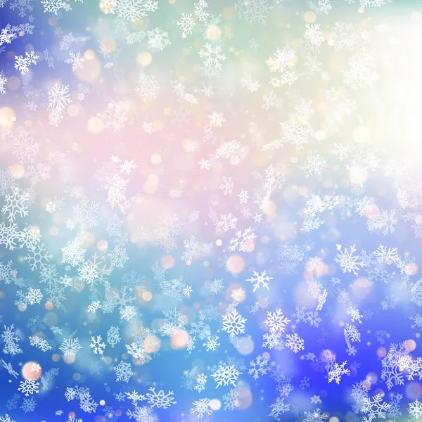 Fondo Navidad Abstracto Con Copos Nieve — Vector de stock