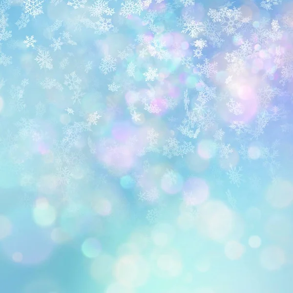 雪の結晶で抽象的なクリスマスの背景 — ストックベクタ