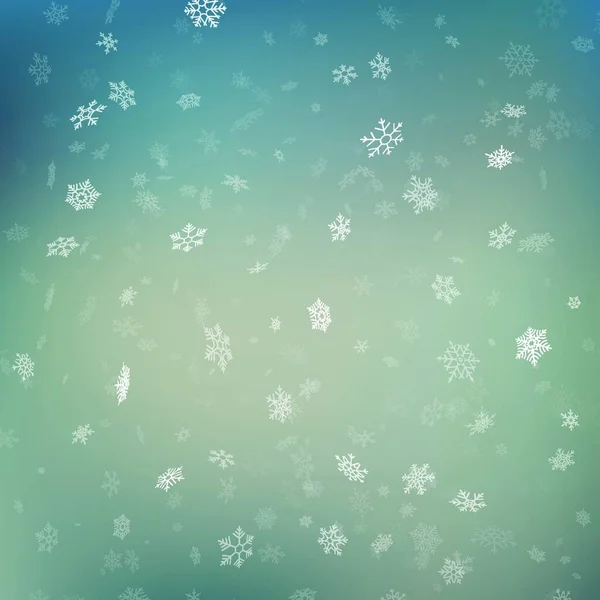 Abstracte Kerstachtergrond Met Sneeuwvlokken — Stockvector