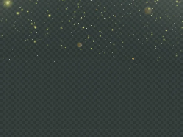 Σωματίδια Χρυσόσκονης Που Απομονώνονται Διαφανές Φόντο Εικονογράφηση Διανύσματος — Διανυσματικό Αρχείο