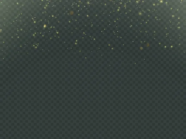 Золотий Блиск Частинок Ізольовані Прозорому Фоні Векторна Ілюстрація — стоковий вектор