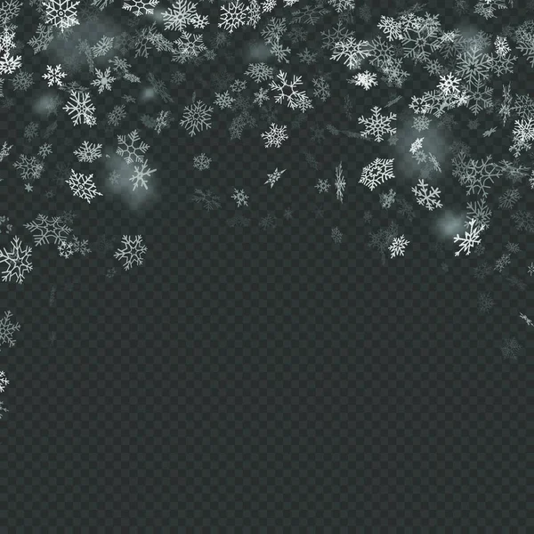 Fondo Nieve Navidad Con Copos Nieve Ilustración Vectorial — Vector de stock