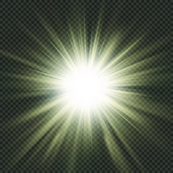 Ακτίνες Φωτός Του Ήλιου Εικονογράφηση Διανύσματος — Διανυσματικό Αρχείο