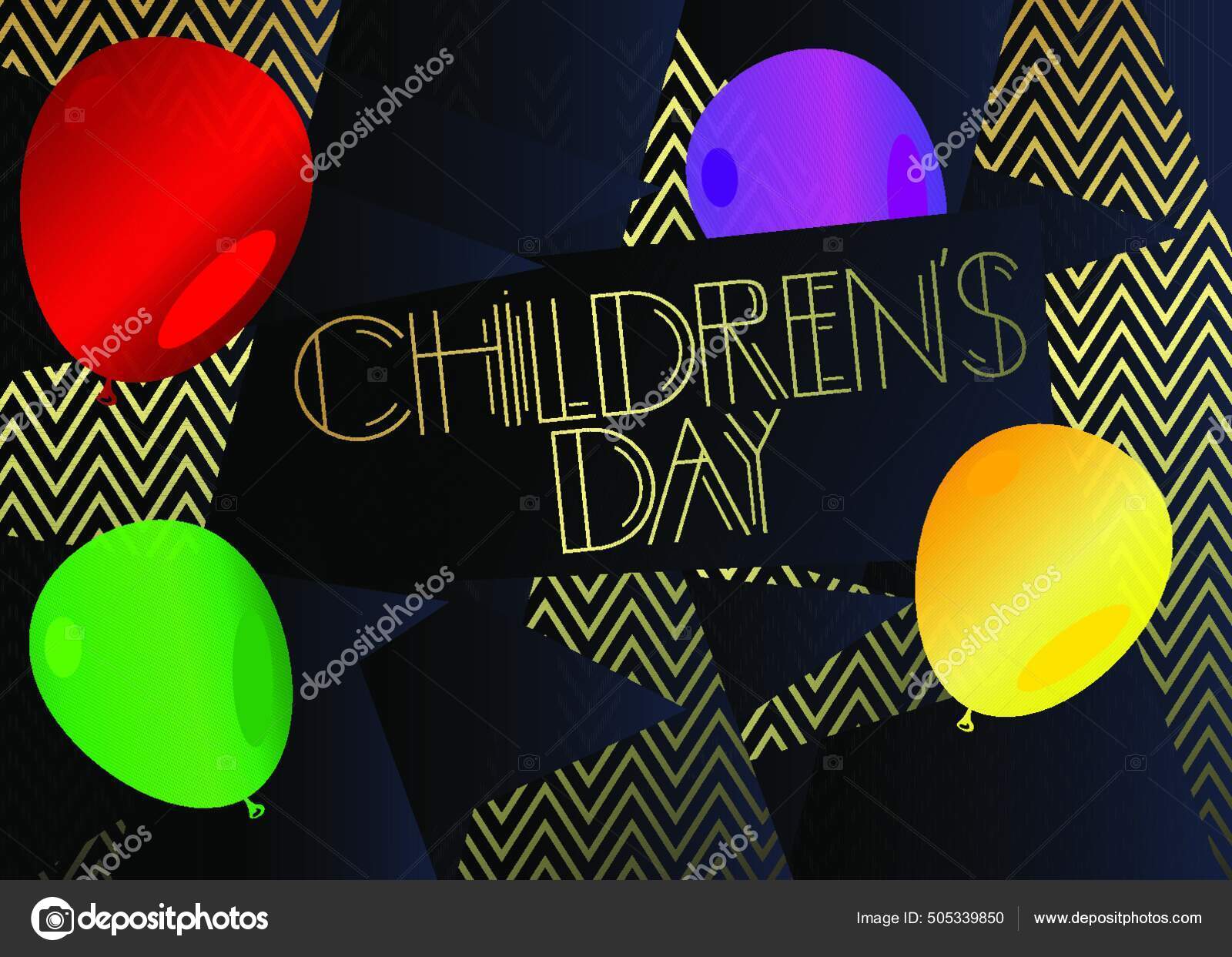 Art Deco Children's Day Japan May Text Decorative Greeting Card Stock