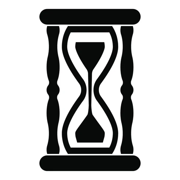Hourglass Sand Ρολόι Εικονίδιο Μαύρο Χρώμα Διάνυσμα Εικονογράφηση Επίπεδη Στυλ — Διανυσματικό Αρχείο