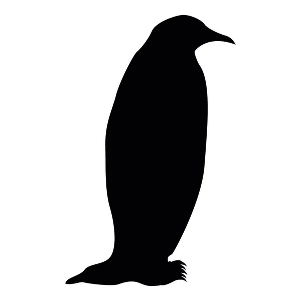 Schwarze Silhouette Eines Pinguins Vektorillustration — Stockvektor