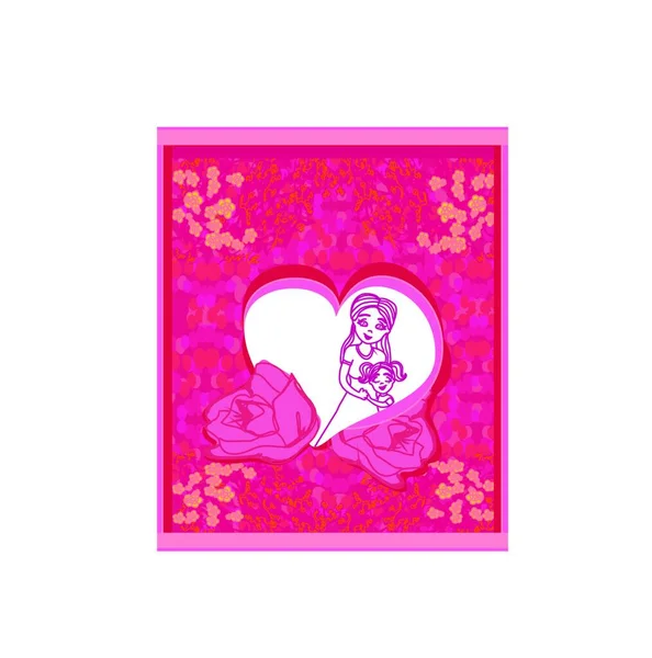 Tarjeta Feliz Día San Valentín Con Corazón Flores — Archivo Imágenes Vectoriales