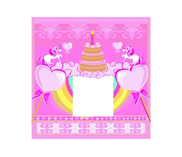 有蜡烛和礼物的生日蛋糕 — 图库矢量图片