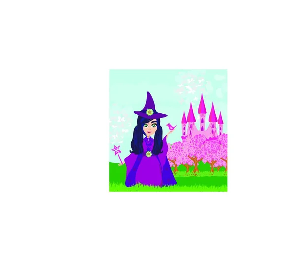 ハロウィン魔女の帽子とほうきのベクトルイラスト — ストックベクタ