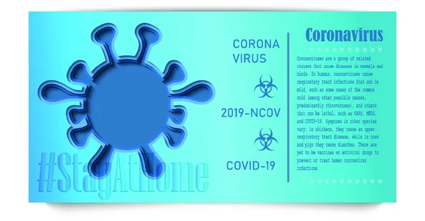 Illustration Vectorielle Virus Une Affiche Avec Texte Motif Bleu — Image vectorielle