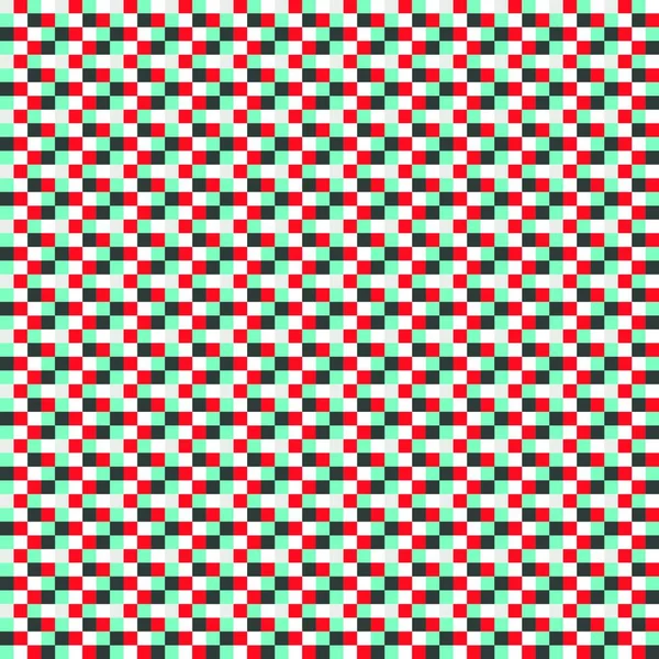 Αφηρημένο Διανυσματικό Μοτίβο Κόκκινα Πράσινα Και Λευκά Τετράγωνα — Διανυσματικό Αρχείο