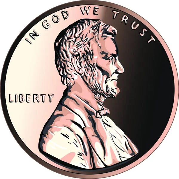 Amerikanska Pengar Usa Cent Eller Öre Bevis Lincoln Cent Mynt — Stock vektor