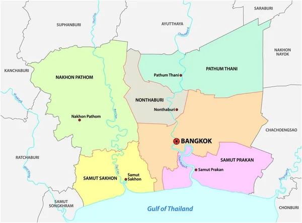 Административная Векторная Карта Бангкока Таиланд — стоковый вектор
