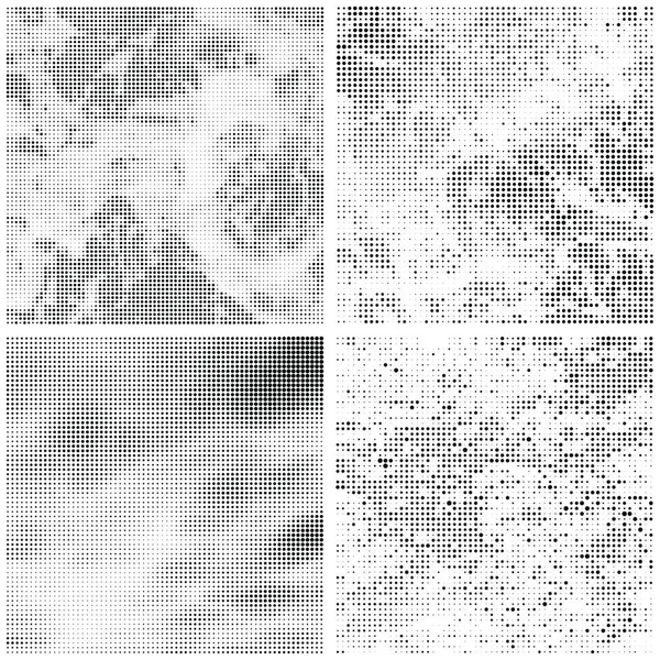 Halftone Pattern Set Dots Dotted Texture White Background Overlay Grunge — Stock Vector