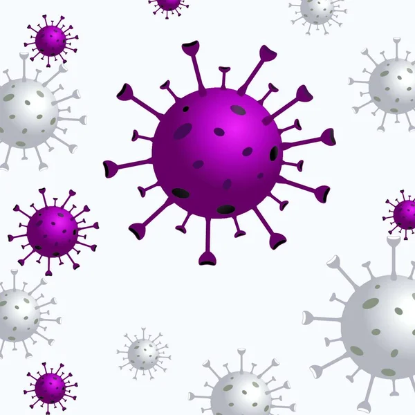 Coronavirus Betegség Covid Fertőzés Orvosi Háttér Realisztikus Vörös Fehér Vírussejtek — Stock Vector