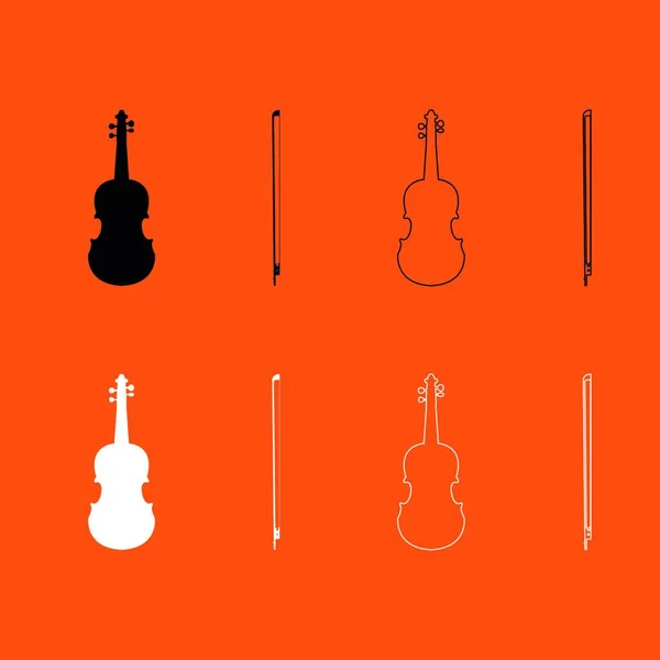 Geige Ist Eine Schwarz Weiß Gesetzte Ikone lizenzfreie Stockvektoren