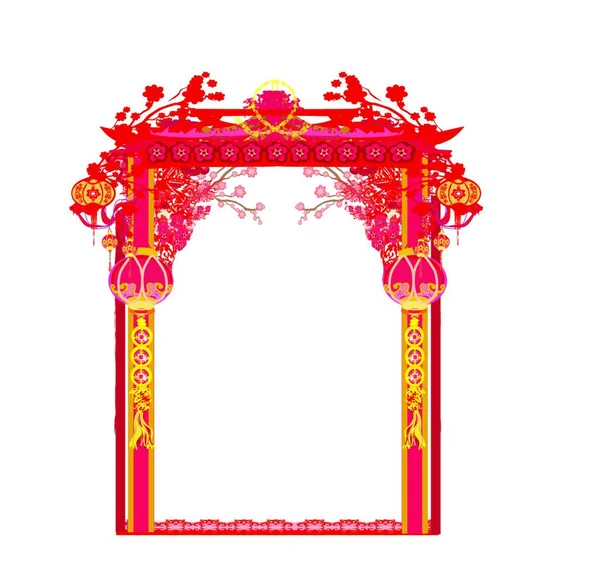 Китайский Новый Год Фон Фонарями Фонарями — стоковый вектор