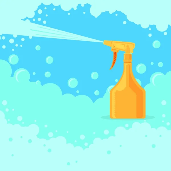 Medicinsk Orange Sanitizer Symbol Flytande Tvål Med Pumpning Från Flaska — Stock vektor