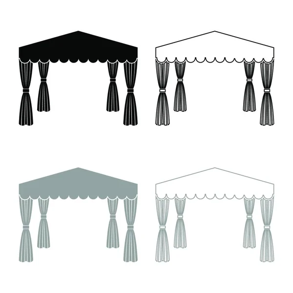 Tenda Baldacchino Pop Padiglione Commerciale Tenda Riposo Tendone Chuppah Icona — Vettoriale Stock