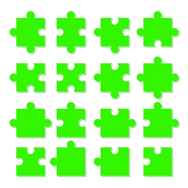 Puzzleteile Isoliert Auf Weißem Hintergrund Vektorillustration — Stockvektor